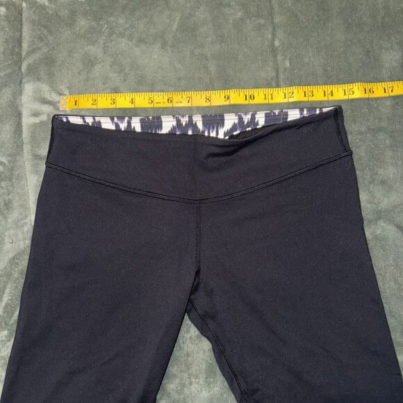 Lululemon Leggings Womens 8 Black Purple High Waist Performance Logo Cropped - Picture 4 of 6